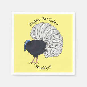Bulwer-Fasan Vogel Cartoon-Illustration Serviette