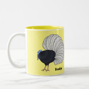 Bulwer-Fasan Vogel Cartoon-Illustration Zweifarbige Tasse