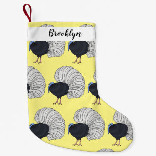 Bulwers Fasan Vogel Cartoon-Illustration Kleiner Weihnachtsstrumpf