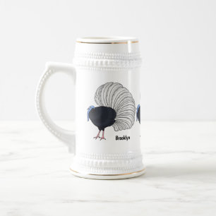 Bulwer's pheasant bird cartoon illustration bierglas
