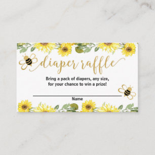 bumble abeille jaune baby shower diaper cartes de 