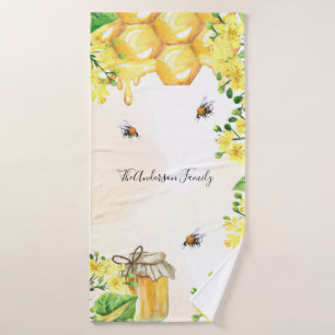 Bumble abeilles miel fleurons jaunes monogramme