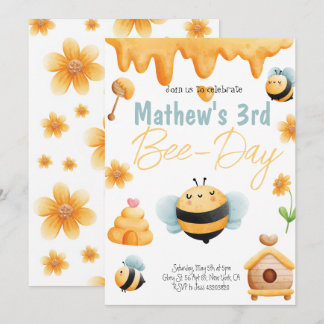 Bumble Bee Anniversaire Fête Invitation