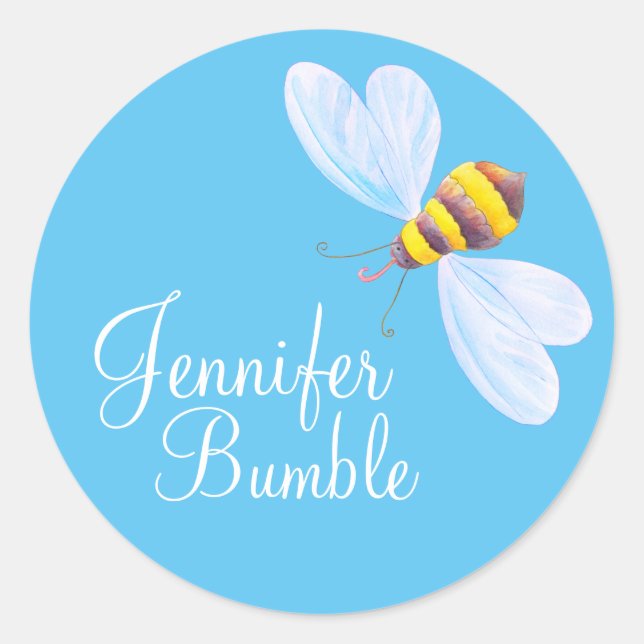 Bumble bee aquarelle autocollants art (Devant)