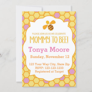 Bumble Bee Baby shower Invitation (fille)