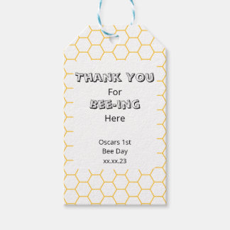 Bumble Bee Birthday Party Vielen Dank für Ihre Unt Geschenkanhänger