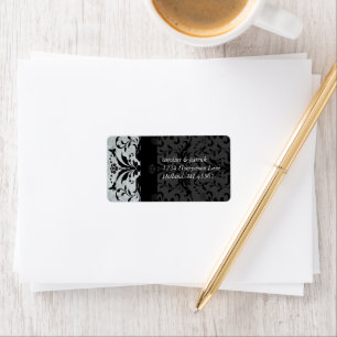 Bumble Bee Damask Étiquettes de adresse -