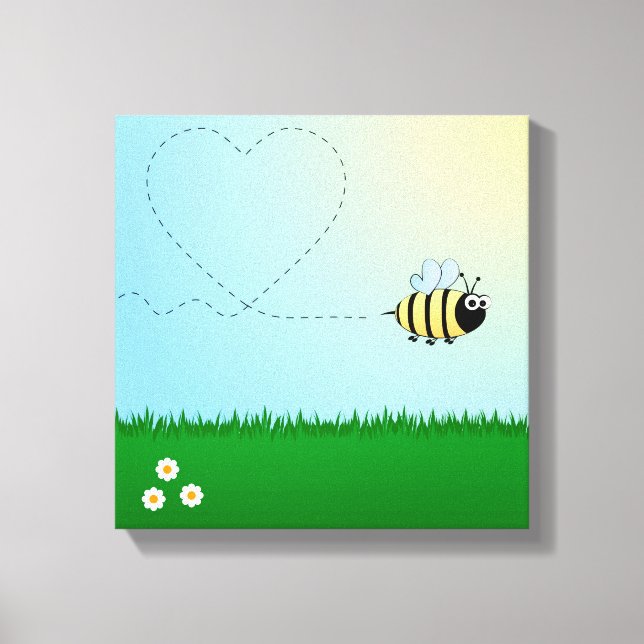 Bumble bee dessin animé enfants toile enveloppé (Recto)