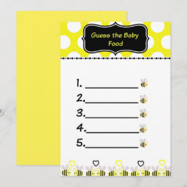 Bumble Bee Guess the Baby Food Baby Shooting Game Einladung