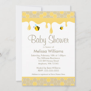 Bumble Bee Honey Bébé Shower Invitations