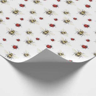 Bumble Bee & Ladybird Wrapping Paper Geschenkwrake Geschenkpapier