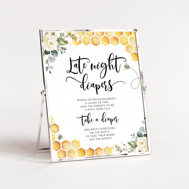 Bumble bee Late night couches baby shower Poster (Créateur téléchargé)