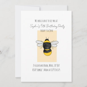 Bumble Bee mignonne invitation Anniversaire