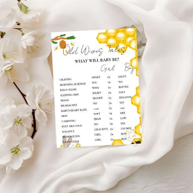 Bumble Bee Old Ehefrauen Males Baby Dusche Spielka Einladung (Von Creator hochgeladen)