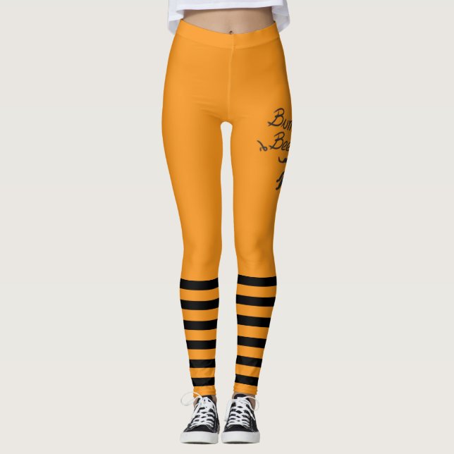 Bumble Bee orange Leggings (Vorderseite)
