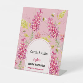 Bumble Bee Pink Florals Cards & Gift Sign Sockelschild