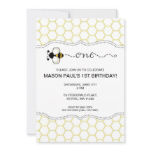 Bumble Bee Premier anniversaire invitation ONE
