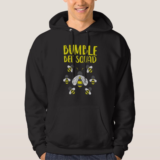 Bumble Bee Squad Funny Bumblebee Friends Team Männ Hoodie (Vorderseite)