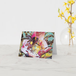 Bumble Bee sur la carte de voeux de peinture à l'h