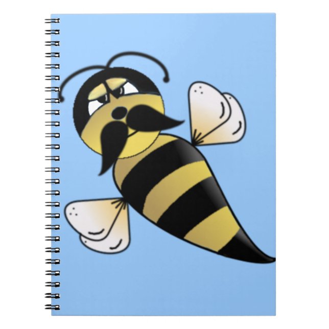 Bumble Bee with Mustache Notizblock (Vorderseite)