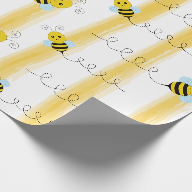 Bumble Bee Wrapping Paper Fly Honey Bee Gift Wrap Geschenkpapier (Ecke)