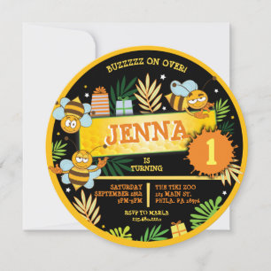 BUMBLE BEES Baby's First Birthday Party Invitation