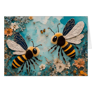 Bumble Bees Collage, Toute Occasion Blank Greeting