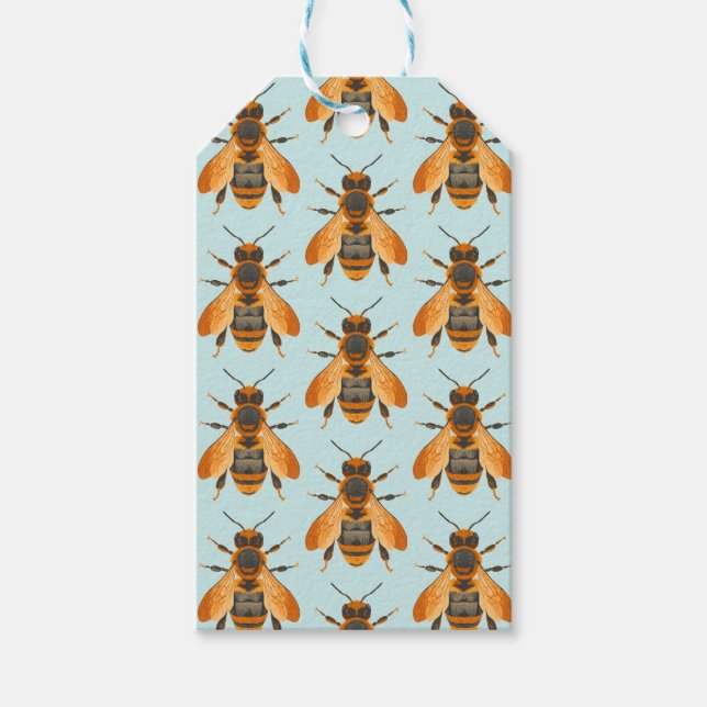 Bumble Biene im antiken Stil - Vintag Inspiriert Geschenkanhänger (Vorderseite)