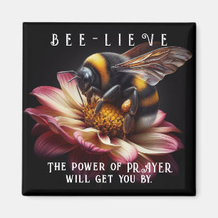 Bumble coloré Bee Honey Bee Typography Magnet