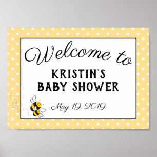 Bumblebee baby shower affiche de bienvenue