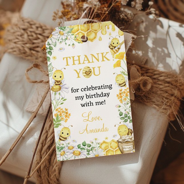 Bumblebee First Bee Day Birthday Party Thank You Geschenkanhänger (Von Creator hochgeladen)