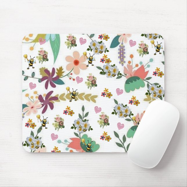 Bumblebee Floral Souris Pad! Tapis de souris (Avec souris)