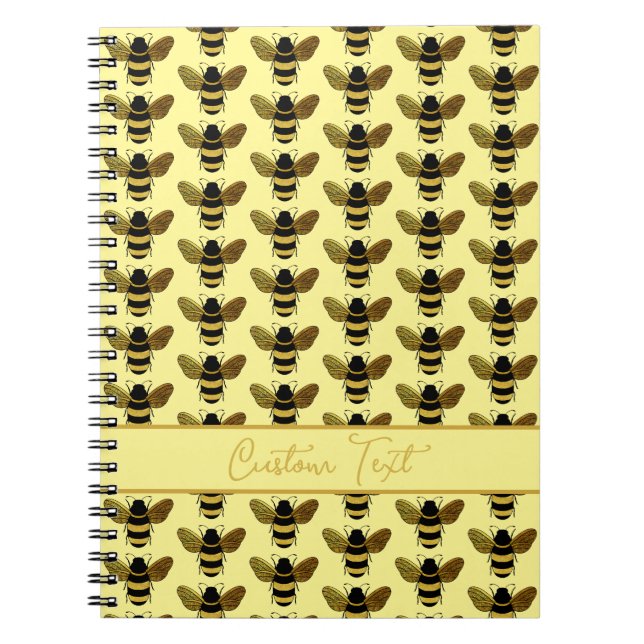 BUMBLEBEE GOLD SCHWARZE BIE WIEDERHOLUNG PATTERN G NOTIZBLOCK (Vorderseite)