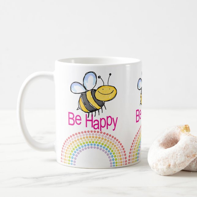 Bumblebee Happy Rainbow Mug (Avec donut)