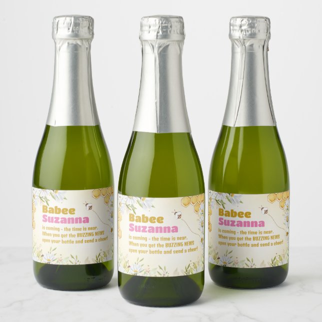 Bumblebee Honeybee Baby Shower Guest Favor Mini (Flaschen)