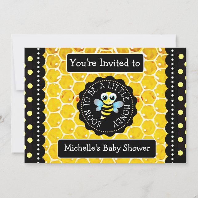 Bumblebee Honeybee Thème Baby shower Invitation (Devant)