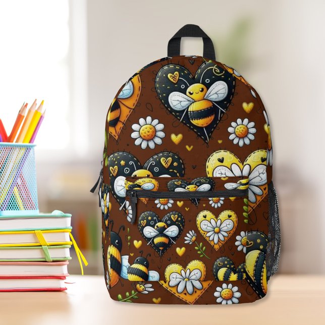 Bumblebee Love Bedruckter Rucksack (Von Creator hochgeladen)