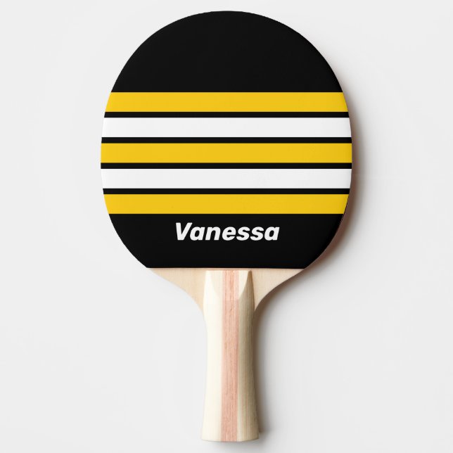 Bumblebee Nostalgic Across Striping with Name Tischtennis Schläger (Vorderseite)