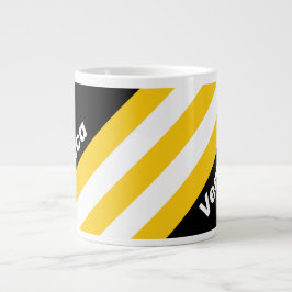 Bumblebee Nostalgic Stripes with Name Jumbo-Tasse