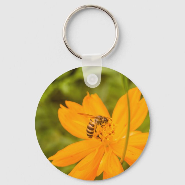 Bumblebee on a Sulfur Cosmos Schlüsselanhänger (Vorderseite)