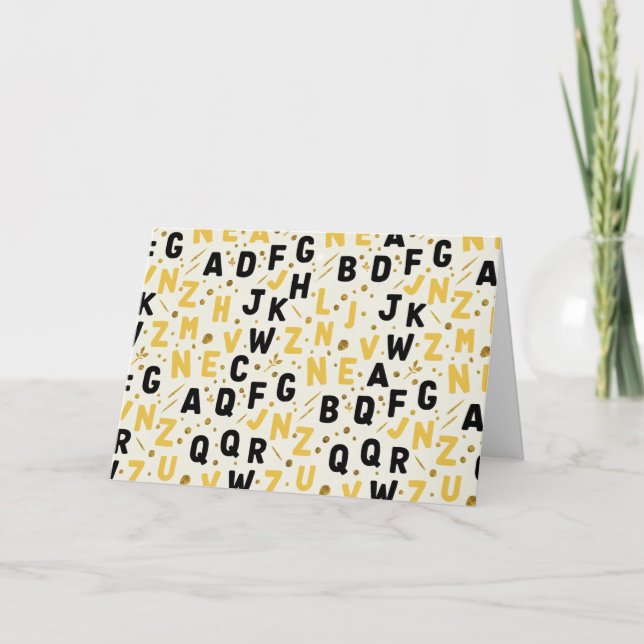 Bumblebee & Onyx Artisan Alphabet Karte (Vorderseite)