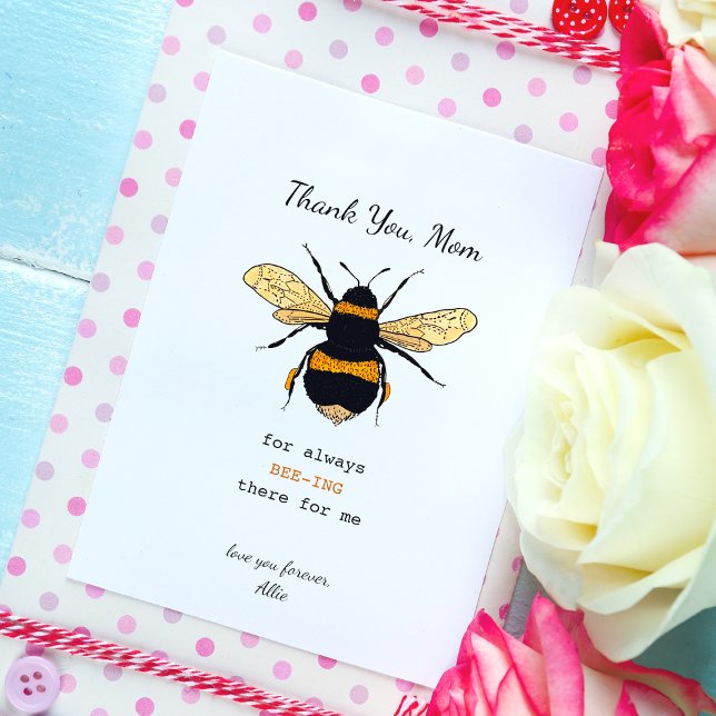 Bumblebee Pun Carte de la fête des mères (Créateur téléchargé)