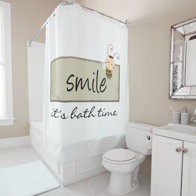 Bumblebee Smile c'est Bath Time Douche rideau (En situation)