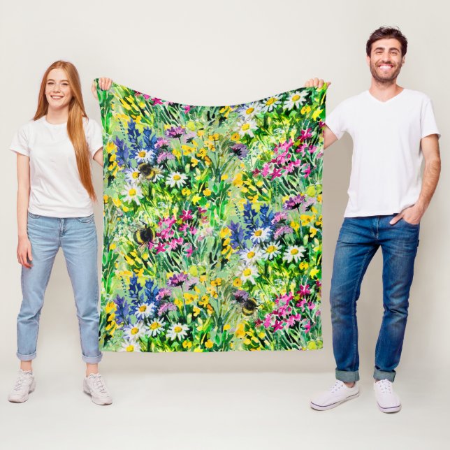 BUMBLEBEE und Blume Fleecedecke (Beispiel)