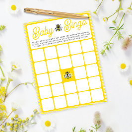 Bumblebee vintage Baby BINGO Baby shower Carte de 