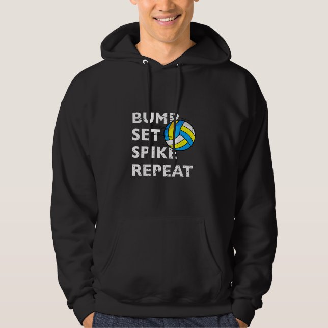 Bump Set Spike Repeat - Volleyball Hoodie (Vorderseite)