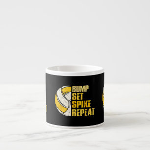 Bump Set Spike Wiederhole Volleyball Lustig Espressotasse