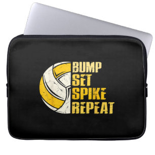 Bump Set Spike Wiederhole Volleyball Lustig Laptopschutzhülle