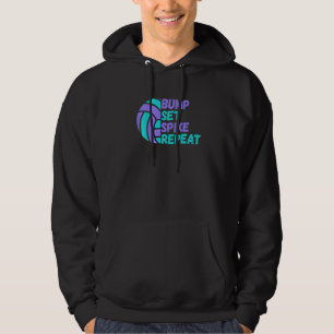 Bump Set Spike Wiederholen Volleyball Spieler Fan Hoodie