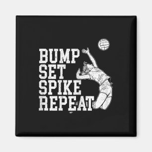 Bump Set Spike Wiederholen Volleyll Spieler Traine Magnet